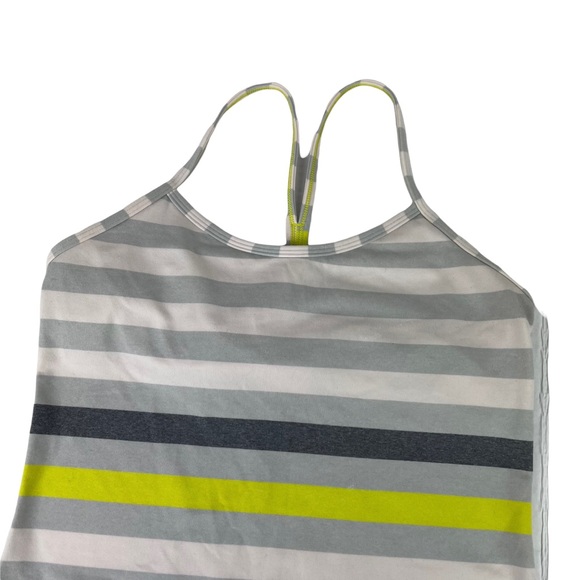 Lululemon Racerback Woman’s Power Y Tank Top Shirt Striped Yellow Sz 6 Athletica - Picture 12 of 16